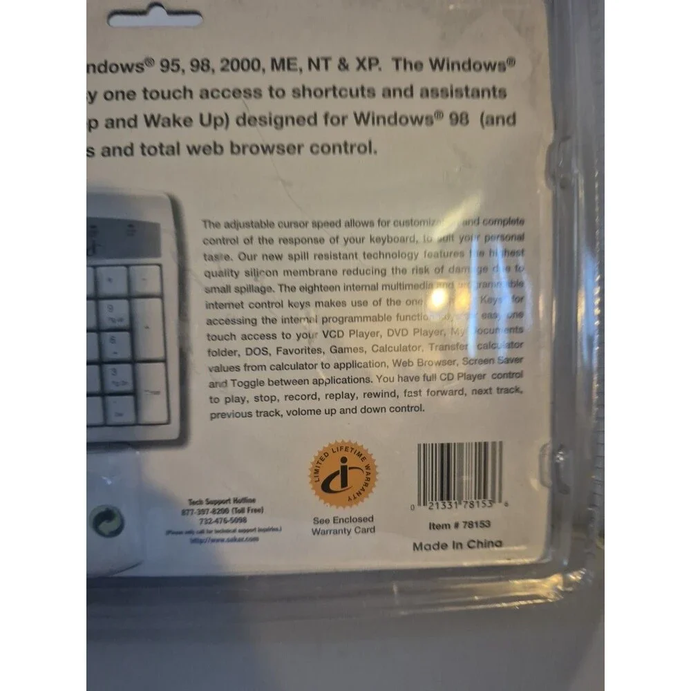 iConcepts Direct Access Internet Multimedia Keyboard for Windows 95,98,00 ME NT